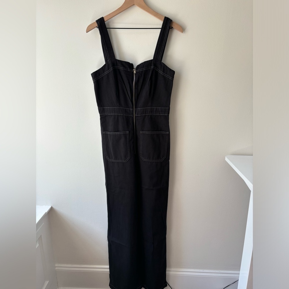REFORMATION Ren Regenerative Cotton Denim Twill Jumpsuit In‎ Black Sz 6 - Picture 4 of 10